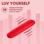 Bullet Vibrator With Angled Tip For Precise Clitoris Spot Stimulation, Rechargeable Waterproof Lipstick Vibe Personal Massager 19 Modes Vaginal Anal Nipple Stimulator Adult Sex Toys For Women