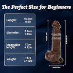 6.5 Inch Small Beginner Dildo With Strong Flared Suction Cup Base For Hands-Free Play, G-Spot Realistic Dildo Sex Toys For Women And Men(Brown)