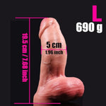 1.96'' Diameter Huge Thick Big Fat Dildo, 7.68 Inch Realistic Silicone Giant Dildos, Xxl Fat Penis With Balls, G Spot Vagina Anal Stimulator, Sex Toy For Women Men Couples (Light Brown)