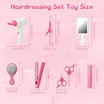 Hair Salon Toys For Girls, 45Pcs Salon Hair Stylist Pretend Makeup Kit With Hair Dryer,Comb,Bling Hair Jewels, Pretend Hair Styling Set For Girls 3-8 Years Birthday