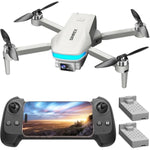 Drone With Camera For Adults 5K, Brushless Motor Drones For Kids Beginners,Fpv Foldable, Optical Flow & Altitude Hold, Wifi Live Video, Gesture/Voice Controlt,Toys Gifts For Teen Boys (Gray)