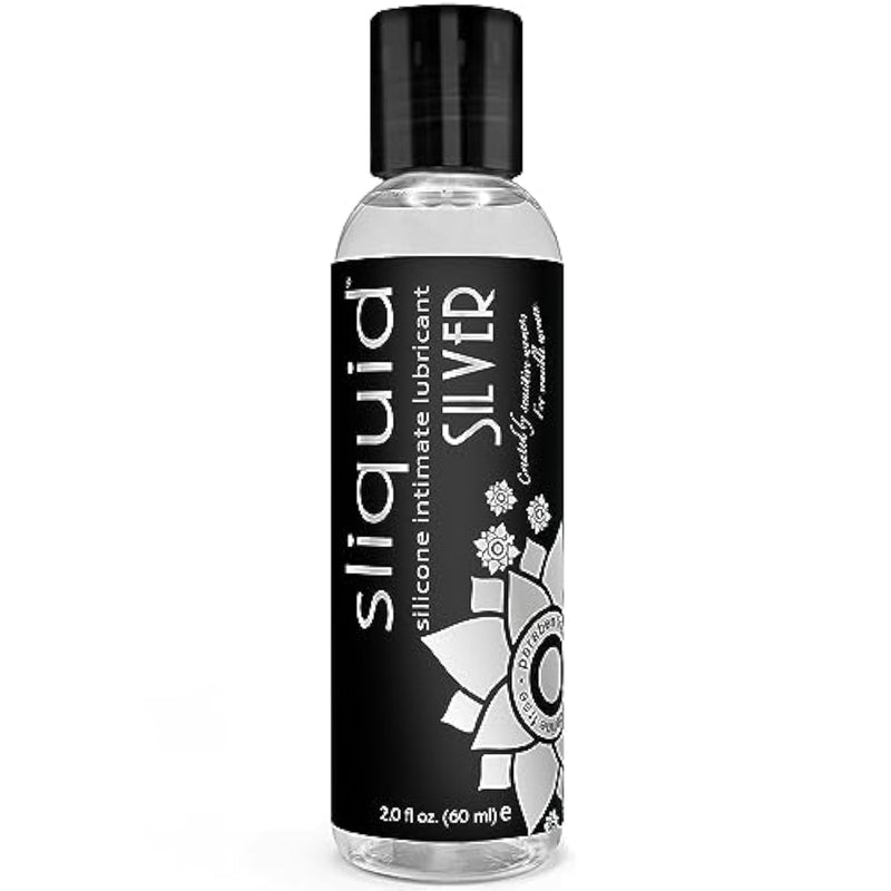 Silver Intimate Lubricant - Silicone Lube For Women/Men/Couples, Hypoallergenic Lube, Silicone Lubricant, Waterproof, Unscented, Travel-Size, 2 Fl Oz