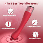 G-Spot Vibrator - Clitoris Stimulator With 10 Tounge-Licking & Vibrating Modes Wand Massager For Female Pleasure Adult Sex Toys, Red