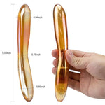 Golden Crystal Glass Pleasure Wand for Women's G Spot Stimulation and Masturbation