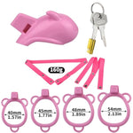 Sissy Chastity Cage Sex Toys Male Chastity Device With Silicone Catheter And Belt Curved Penis Cage With 4 Different Ring Sizes Chasity Cage With Concealed Lock For Men'S Penis Bondage (A+Blet,Pink)