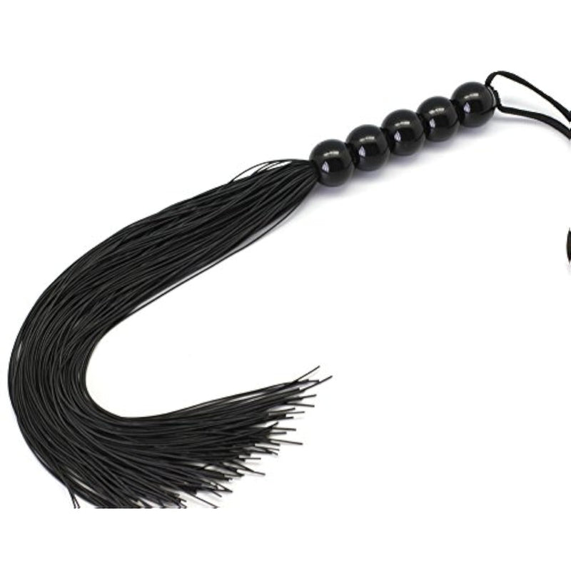 Rubber Sex Flogger Whip - Beginners Super Soft 15 Inch Flogger Whip For Sex Adult (Black)