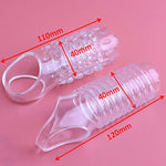 Reusable Sleeves Girth For Men Extender Enlarger Extension Cook Enhancer Ball Stretch Sleeve Girth Best Gift-H3230(Transparent-2Pcs)