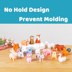 Bath Toys No Hole, For Infants 6-12& Toddlers 1-3, No Hole Bathtub Toys (Animal C2, 16 Pcs With Mesh Bag)