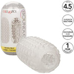 Boundless Reversible Nubby Stroker – Textured Male Pleasure Sleeve With Case– Sex Toys For Men – Clear