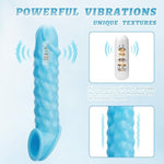 Reusable Vibrating Penis Sleeve Cock Ring Extender,2 Inch Ultra-Soft Penis Extender For Couples Sex Toys For Men (Blue)