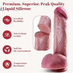 10 Inch Realistic Thick Dildo Sex Toys G Spot Big Dildo For Women, Lifelike Texture 6.3" Girth Anal Stimulator With Strong Suction Cup For Hands-Free Play Strap On Games Soft Liquid Silicone
