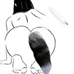 Ooiixx Sexy Fox Tail Cosplay Anal Plug Anal Butt Plug Adult Sex Toys for Women Men Couple Stainless Steel Anal Plug (White)