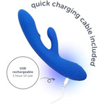 Luxe Dual Rabbit Vibrator, Internal & External Stimulation, 10 Vibration Settings, Made Of Body-Safe Silicone, Waterproof, Usb Rechargeable