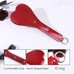 BDSM Restraints Sex Toys for Beginners 5pcs Bondage Set with Heart Paddle & Whips & Feather Tickle & Collar & Nipple Clamps for Women Couples (Red)