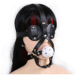 White Silicone Ball Gag Mouth & Eye Mask Head Bondage Set with Adjustable Pu Leather Bondage Gags and Blindfold