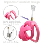 Male Chastity Cage,Male Chastity Cage Devices - New Ergonomics Lightweight Cock Cage For Man Penis Bondage, Pink Small Chasity Lock Cage With 4 Sizes Rings, Bdsm Sex Toys For Men (Small Cage)