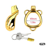 Metal Cock Cage Sex Toys Male Chastity Devices With Belt And Invisible Lock Used To Restrain A Man'S Penis Sm Bondage Gear Chasity Belts Made Of Stainless Steel (Gold,1.9In)
