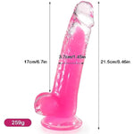 8.5 In Glow In The Dark Dildo,Big Jelly Dildo With Strong Suction Cup For For Men Women