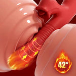 Thrusting Vibrator Silicone Dildo With Clitoral Stimulator 10 Licking Vibration G Sopt Massager With 10 Thrust Modes Vibrating Heated Adult Sex Toys For Women And Couples