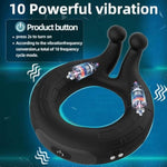 Men's Vibrating Cock Ring Sex Toy with 10 Modes, Silicone Material, and G Spot Clitoris Stimulator for Couples