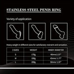 Heavy Duty Stainless Steel Penis Cock Ring Scrotum C-Ring Harder Stronger Erection Penis Enhancer Delay Ejaculation (M)
