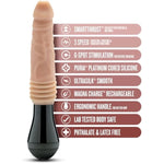 Dr. Skin Silicone Dr. Knight - Large 10.5 Inch Vibrating, Gyrating And Thrusting Dildo With 3 Speeds - Smartthrust Technology For Peak Pleasure - Puria Cured Silicone Realistic Penis
