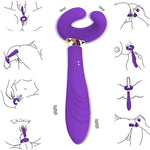 Silicone Vibrating Cock Ring For Men Women G-Spot Rabbit Vibrator With 10 Powerful Vibration Modes Waterproof Rechargeable Clitoral Vagina Penis Stimulator Massager Adult Sex Toy For Couple (Purple)