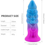 Realistic Silicone Monster Anal Dildo And Suction Cup Blue And Pink Mixed Anal Toys Fantasy Hands-Free Play For Sex Lovers Female Masturbators And Gay Men Sex Toy (7 Inch)