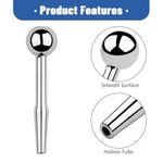 Hollow Urethral Plug, Metal Urethral Sounds Urethral Dilator Penis Plug Prostate Stimulation Men Sex Toy For Beginners, 2.48 Inch