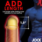 Jock Extra Long 1.5" Penis Extension Sleeve For Men & Couples. Gain Size In Seconds! Realistic Feel With Textured Sheath, Smooth And Snug Wear, Custom Length. Body-Safe Tpe. 1 Piece, Medium