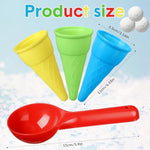 16 Pcs Plastic Ice Cream Cones Cups Ice Cream Scoop Set Snow Toys For Kids Children Outdoor Indoor Winter Play Toys For Girls Boys