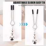 Adjustable Metal Nipple Clamps with Gourd Pendant for Couples - Non-Piercing Adult Sex Toys