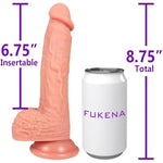 The Flame By - Posable Realistic Dual Density Silicone Dildo, 6.75 Inch Insertable, 1.7 Inch Max Width (Light Skin)