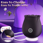 Rose Sex Toy Vibrator For Women – Upgrade Sucking Black Rose Sex Toys For Women Clitoral Nipple Stimulation, Womens Sex Toy Rose Sucker With Suction For Woman Female Couple Sex Machine