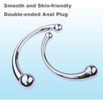 G-Spot Massage Double-Ended Dildo, Stimulate Fetish Anal Plug Dildo Metal Curved Dual Ended Masturbation Sex Toy For Couple, Small