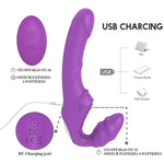 Double-Head Synchronous Vibrator,Interactive Sex Device For Men And Women At The Same Time, G-Point Clitoral Waterproof Massager, Adult Silicone Masturbator False Penis (Purple Rct)
