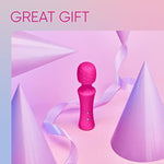 Mini Ultra Wand Vibrator Sex Toy - Travel-Size Silicone Adult Toy With Flexible Head & Internal Vibration Dampener To Prevent Hand Vibrating - 10 Patterns, Boost Mode, 100% Waterproof (Mini, Pink)
