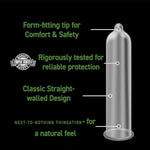 Sheath Ultra Thin Lubricated Condoms With Reservoir Tip, 12-Pack, Regular Fit Natural Latex Male Condom With Silicone Base,Vegan-Friendly, Discreet Package