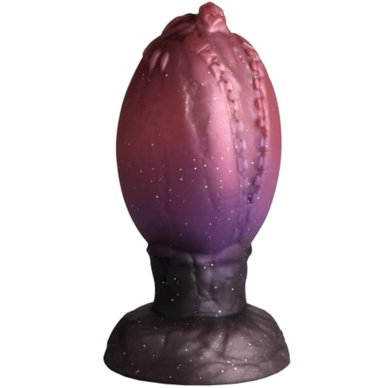 Dragon Hatch Silicone Egg For Men, Women, & Couples. Squishy, Thick And Textured Fantasy X-Large Egg Plug. Harness Compatible, Wide Base. 1 Piece. Purple.