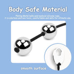 Metal Anal Beads Anal Butt Plug With 5 Anal Balls Anal Beeds Dilator With Pull Ring Prostate Massager Sm Fetish Weight Vaginal Balls Trainer Anal Toys Sex Games For Men Women Couples Sexual Pleasure
