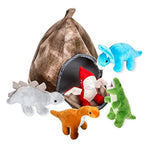Stuffed Toy Dinosaur Animal Set – Set Of 5 Dino Stuff Toy For Toddlers – With Volcano Zipper Carry Bag – Bright & Vibrant Plush Toy Set – Stuffed Dinosaur Toy For Kids –Easy To Carry