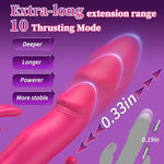 Thrusting Dildo Vibrator Sex Toys for Women, Anal Beads G Spot Rabbit Vibrators with 10 Powerful Thrusting & 10 Vibration Modes Soft Quiet Waterproof, Rose Adult Toys for Couple