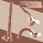 17.3 Inch Super Long Realistic Dildo, Built In Skeleton Flexible Dildo With Strong Suction Cup, Silicone Huge Big Anal Dildo, Giant Dildo Large Penis Stimulator Sex Toy For Women Men Gay