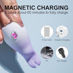 Mini Wand Vibrator, Cute Scissor Rabbit Massager, Quiet Waterproof Personal Massage Device For G Point (Purple)