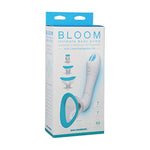 Doc Johnson Bloom - Intimate Body Pump - Automatic - Vibrating - Rechargeable - 4-in-1 Interchangable Set - Heightens Sensitvity, Sky Blue/White