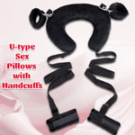 Fuzzy Bondage Handcuff Set For Sm, Bdsm Kit Restraint Cuffs Straps For Couples Sexual Pleasure, Bedroom Sex Toy For Female And Male, Black