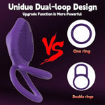 Vibrating Cock Ring With Clitoral Stimulator Silicone Penis Ring Vibrator With G Spot Clitoris Vibrator Rechargeable Waterproof 10 Vibrations Adult Male Sex Toy For Male Female Couple Pleasure?Purple?