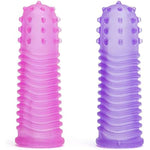 Pink & Purple Textured Finger Sleeves Stimulators - Pvc - Pack Of 2