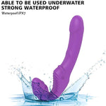 Double-Head Synchronous Vibrator,Interactive Sex Device For Men And Women At The Same Time, G-Point Clitoral Waterproof Massager, Adult Silicone Masturbator False Penis (Purple Rct)
