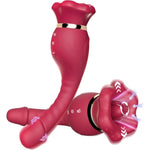 Rose Sucking Vibrator G Spot Dildo Adult Sex Toys For Women, Tongue Rose Vibrators With 3 Suction & 10 Licking Vibration Modes, Clitoral Nipple Stimulator Silicone Anal Dildo For Couples Sex Games